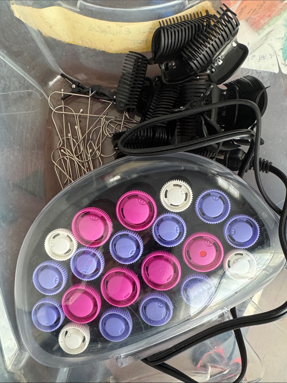 Remington Pink Purple White Hair Rollers Set with Clips new without box.